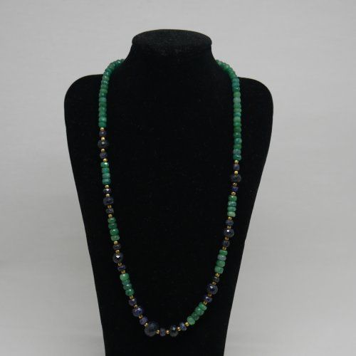 alt="gargantilla plata dorada con piedras naturales"
