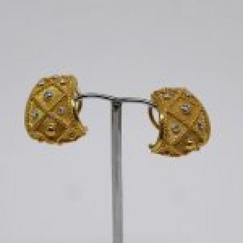 alt:\"pendientes omega oro 18 k. con brillantes. www.santelmotienda.com\"