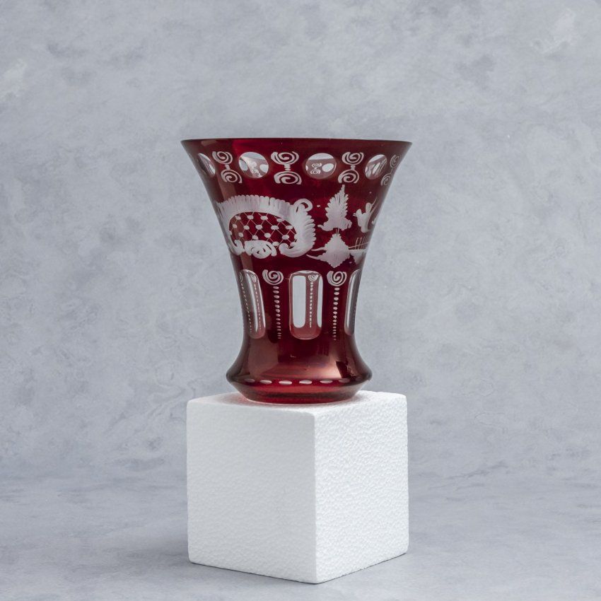 Alt=\"Jarron cristal bohemia rojo. www.santelmotienda.com\"