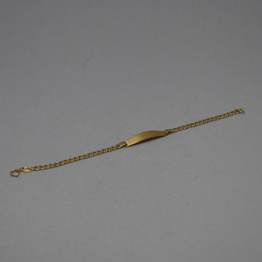 alt=\" Pulsera esclava de oro de ley 18 K.\"