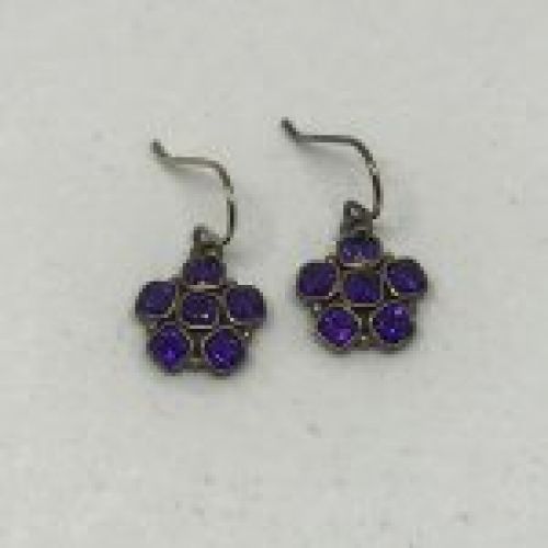 alt=\"Pendientes de oro bajo 9  K. con amatistas\"