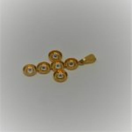 alt=\"Cruz de Oro de ley 18 K. y circonitas. jpg. santelmotienda.com\"