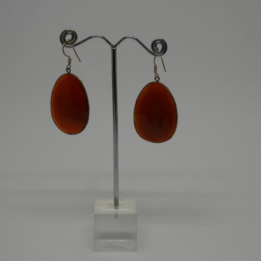 Pendientes de Plata de ley 925 Mils. y Cornalina