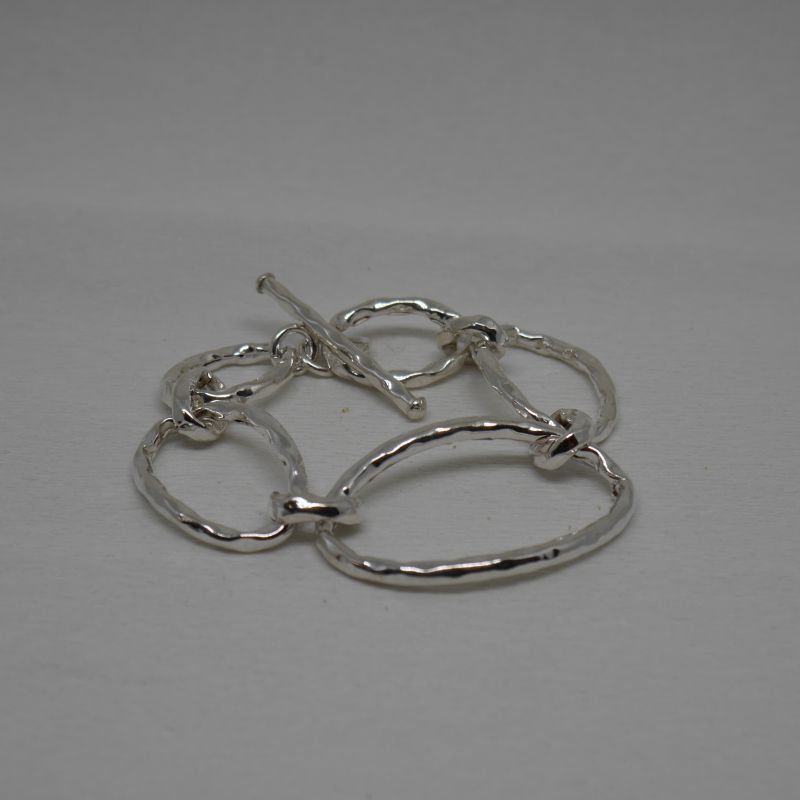 Pulsera eslabones grandes de plata de ley 925 Mils.