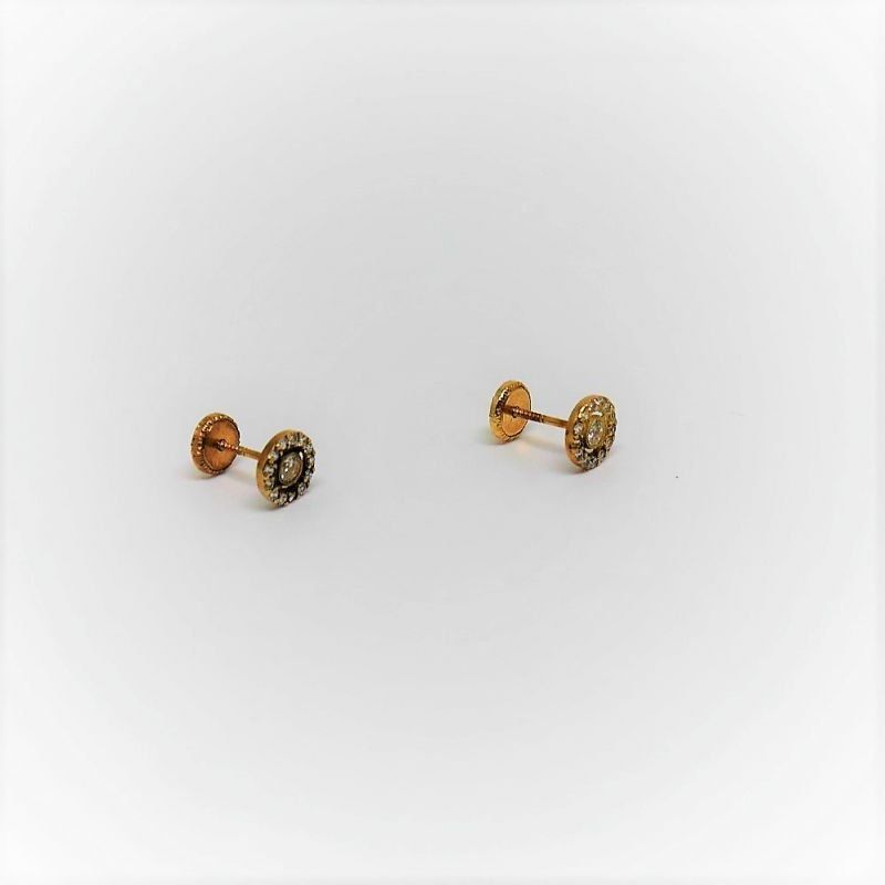 alt=\"pendientes niña de oro de ley 18 K. con circonitas\"