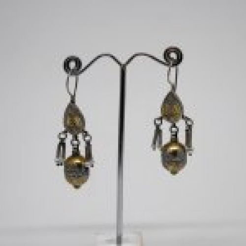 alt="Pendientes Afganos largos de Plata de ley 925 Mils