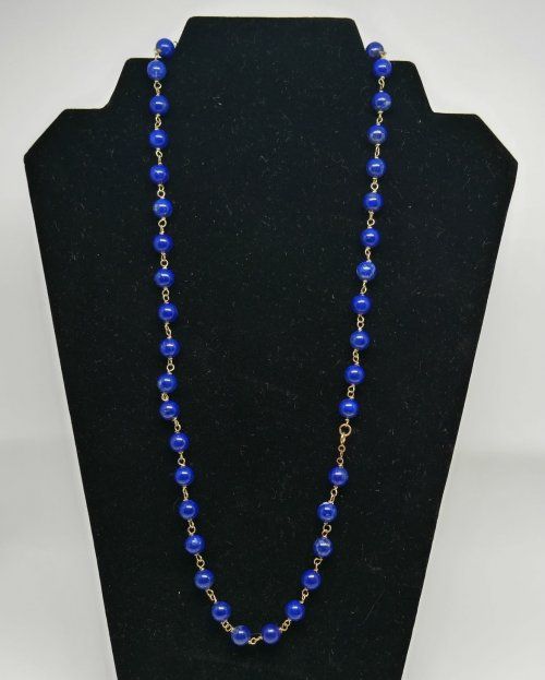alt=\"Collar de Oro de ley 18 K. y Lapislazuli\"