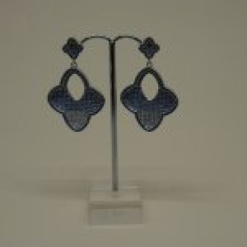 Pendientes de Plata de ley rodinada 925 Mils. con circonitas de colores