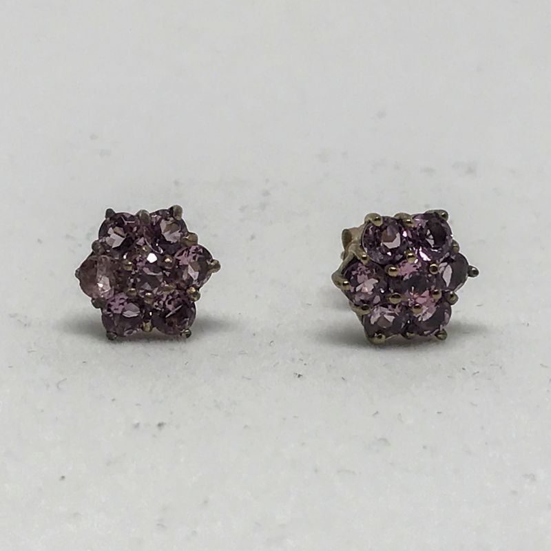 alt=\"Pendientes de oro bajo 9 K. con turbalinas rosas\"