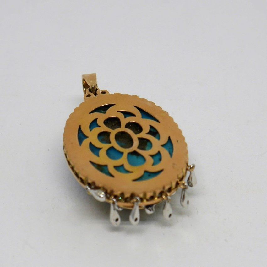 alt:\"colgante oro de ley con turquesas y brillantes. www.santelmotienda.com\"