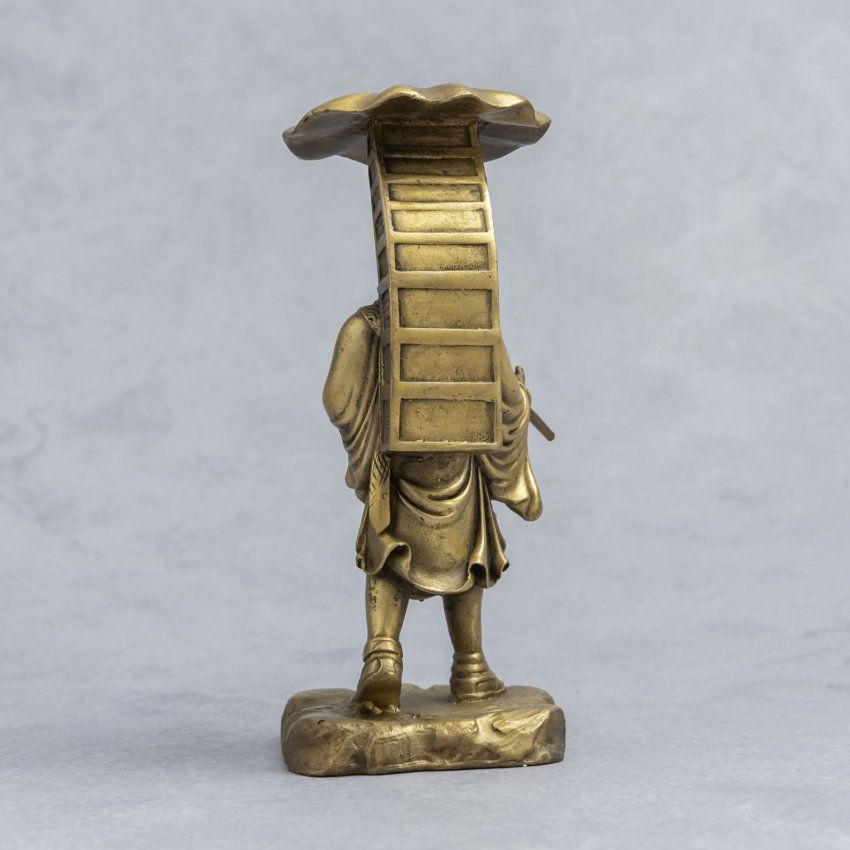 Alt=\"figura bronce monje budista. www.santelmotienda.com\"