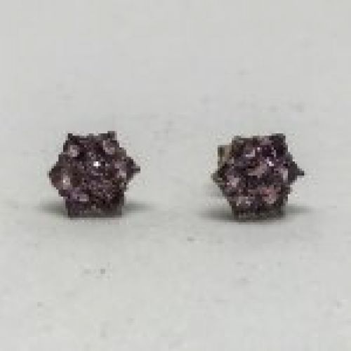alt=\"Pendientes de oro bajo 9 K. con turbalinas rosas\"