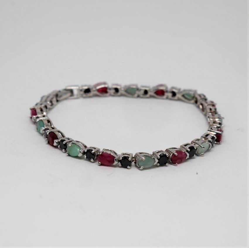 alt="pulsera de plata de ley rodinada 925 Mils