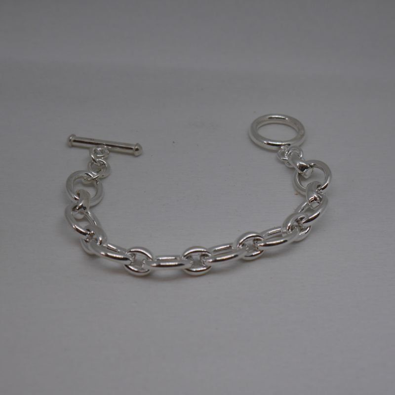 alt=\"Pulsera eslabones plata ley fabricada a mano\"