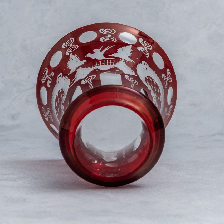 Alt=\"Jarron cristal bohemia rojo. www.santelmotienda.com\"