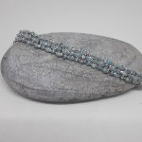 Pulsera de Plata de ley , 925 MIls. con baño de rodio y turquesas