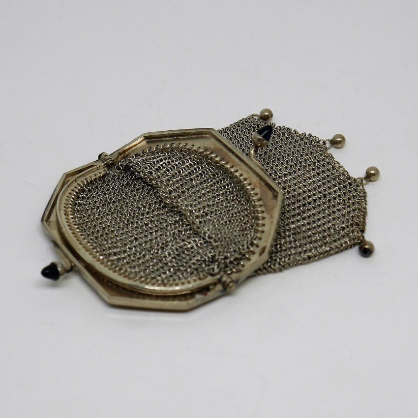 alt:\"monedero malla de plata antiguo. www.santelmotienda.com\"