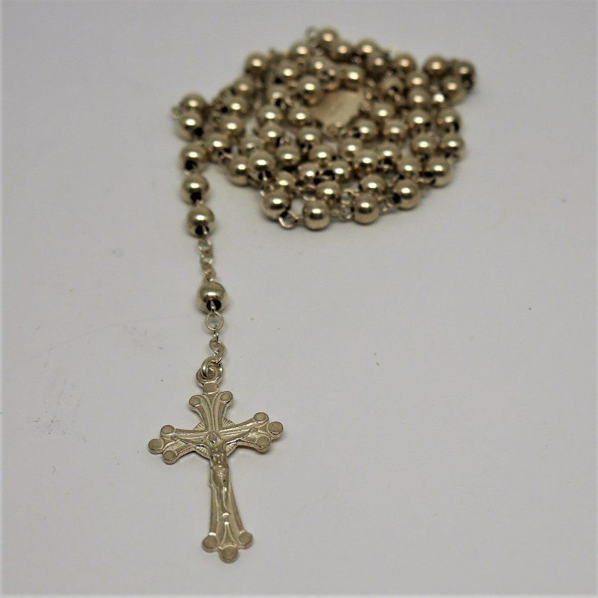 alt="Rosario de Plata de ley 925 Mils