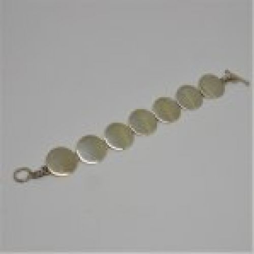 alt=\"Pulsera chapas redondas plata de ley 925 Mils.www.santelmotienda.com\"
