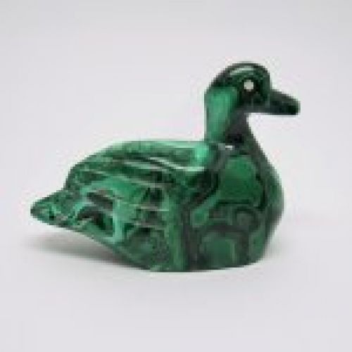 Alt=\"Miniatura pato de malaquita tallado a mano en la antigua republica del zaire. en los años 90 www.santelmotienda.com\"