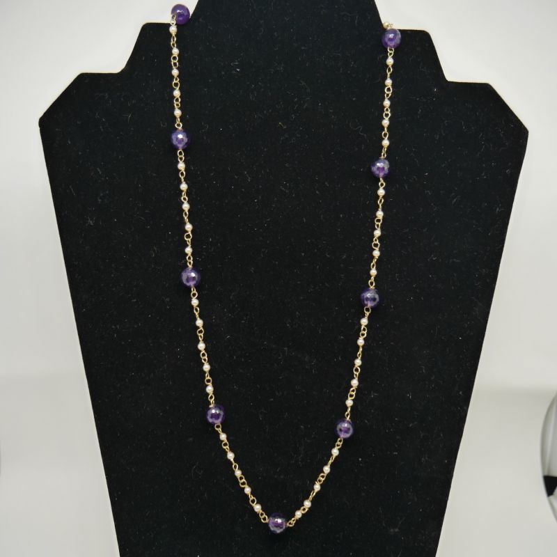 alt=\"Collar de Oro de ley 18 K. con Rubies facetados\"