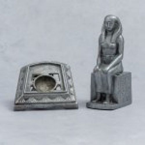 Alt="Figura esenciero mujer de metal egipcia para 4 varillas