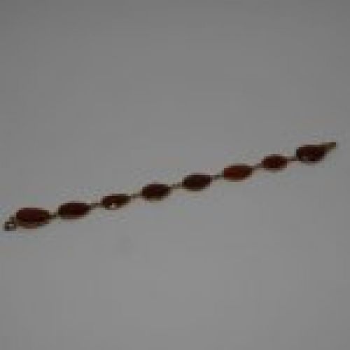 Pulsera de Plata de ley dorada 925 Mils. con 8 piedras de Cornalina
