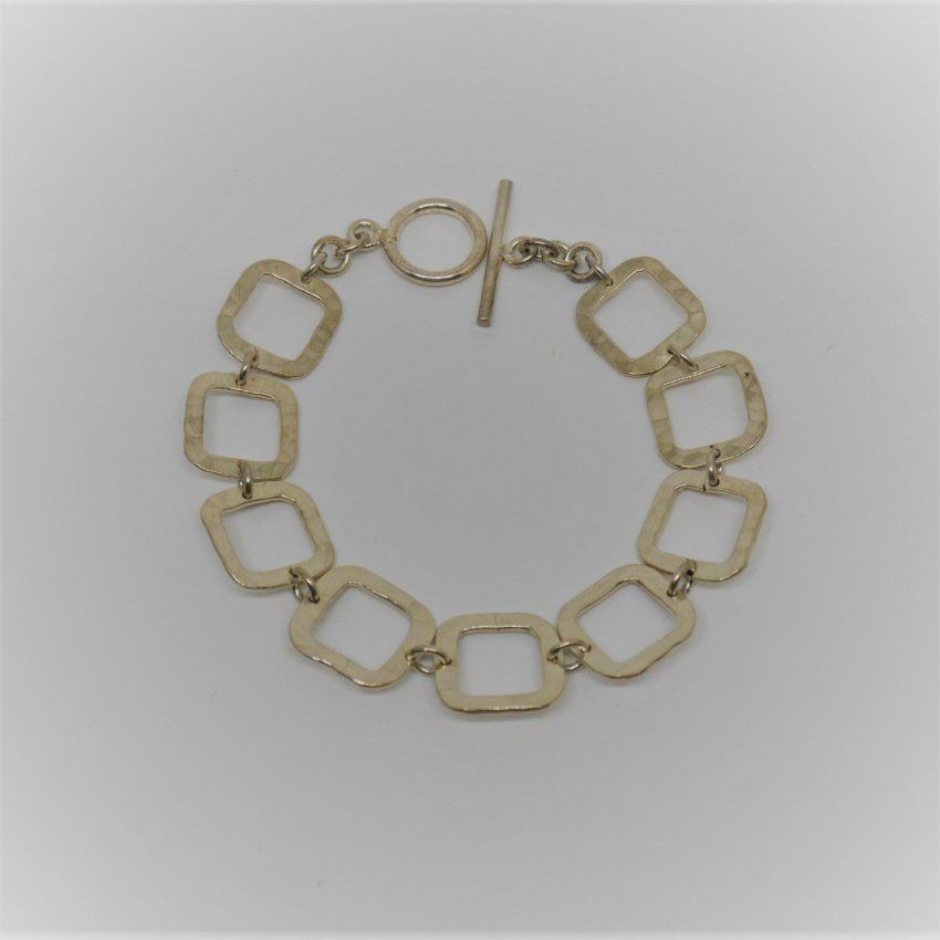 alt=\"Pulsera eslabonescuadrados plata de ley 925 Mils.www.santelmotienda.com\"