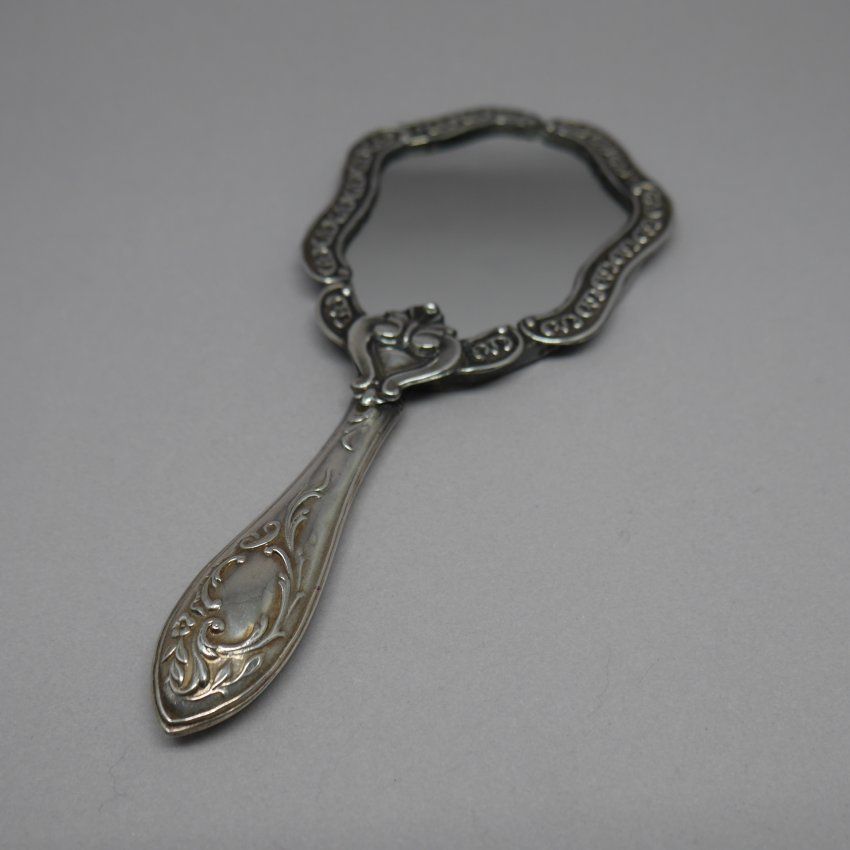 Espejo de mano de Plata de ley 925 Mils.