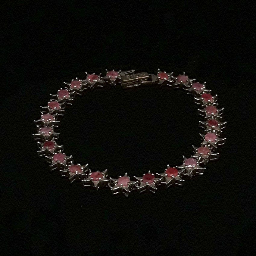 Pulsera de plata de ley, 925 Mils. y rubies