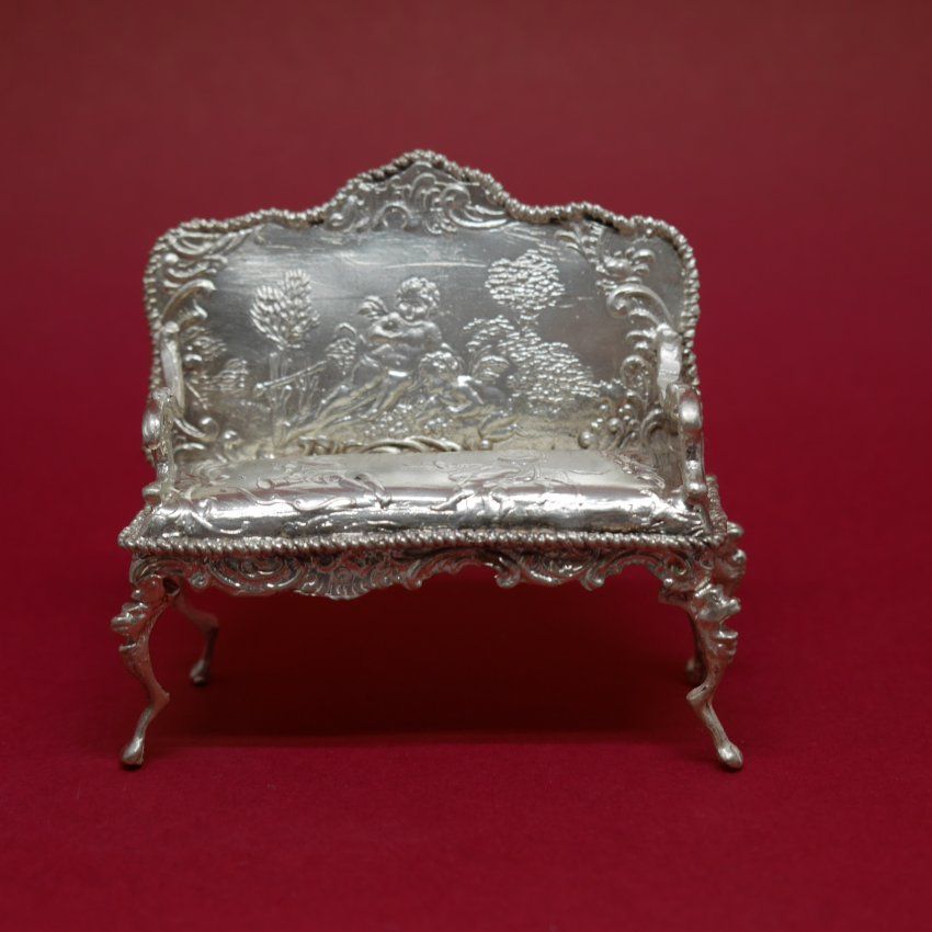 Sofá miniatura de Plata de ley 925 Mils.