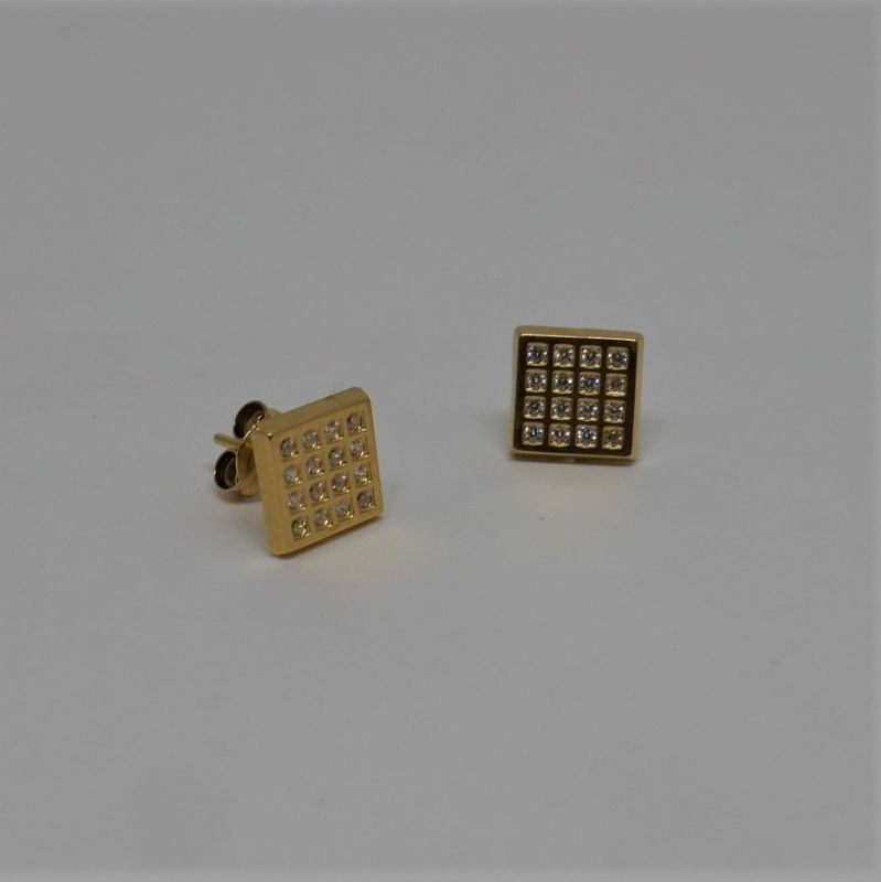 alt="pendientes de oro de ley 18 K
