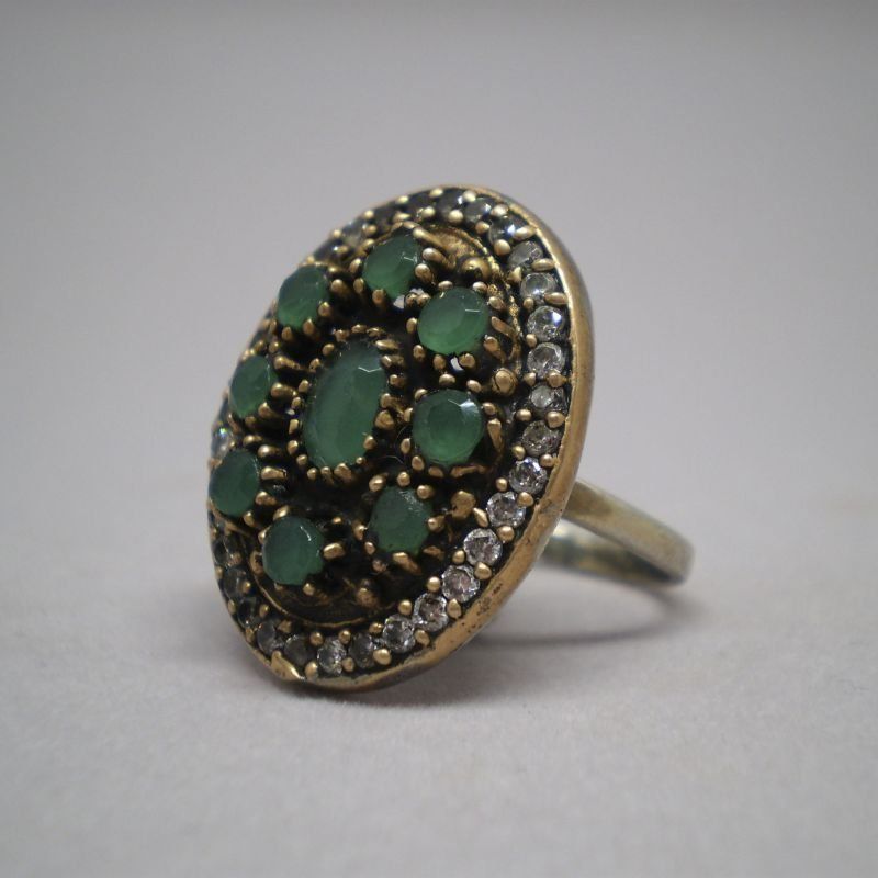 Sortija de plata y plata dorada de ley 925 Mils. con circonitas