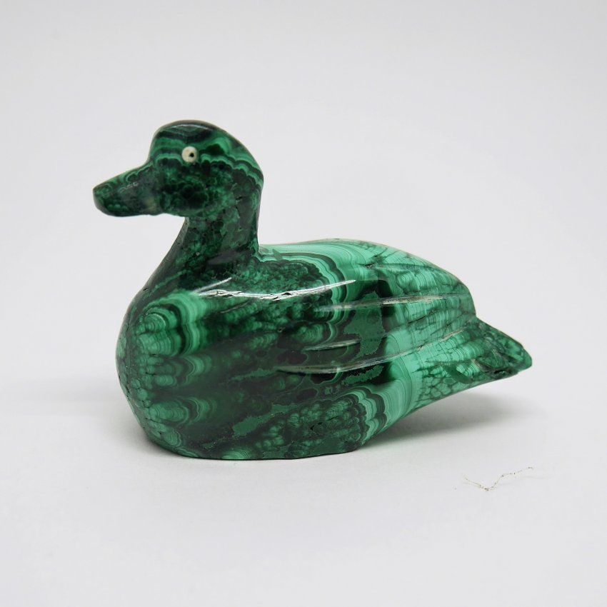 Alt="Miniatura pato de malaquita tallado a mano en la antigua republica del zaire