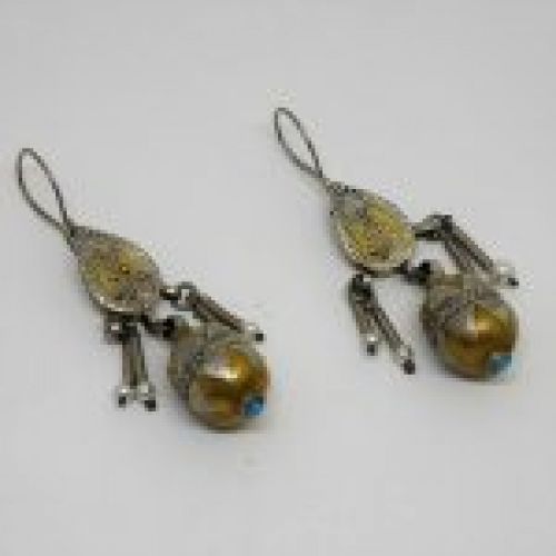 alt="Pendientes Afganos largos de Plata de ley 925 Mils