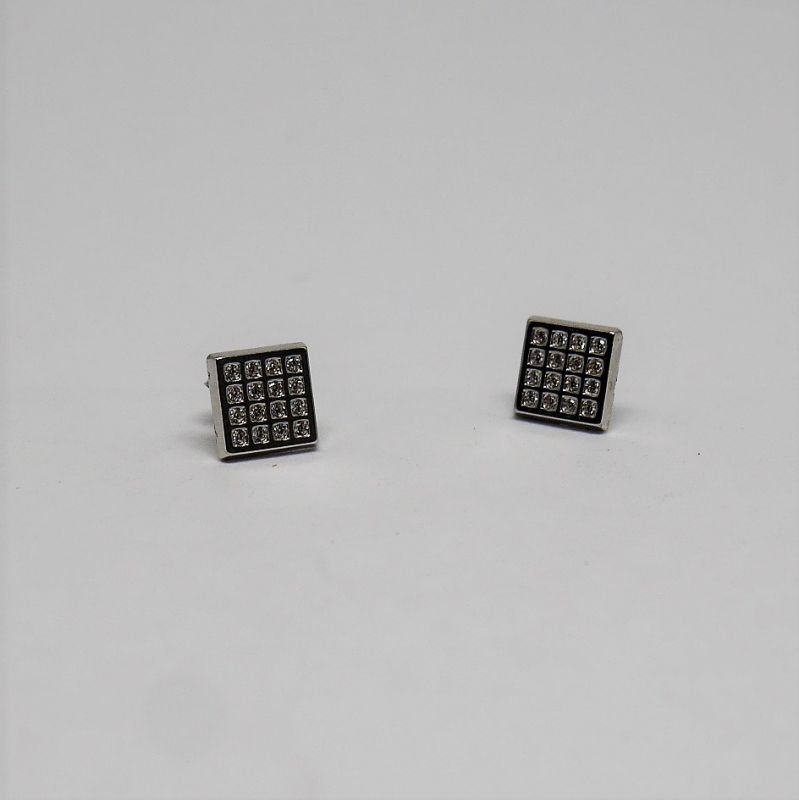 alt=\"pendientes oro blanco niña mujer cuadrados con circonitas\"