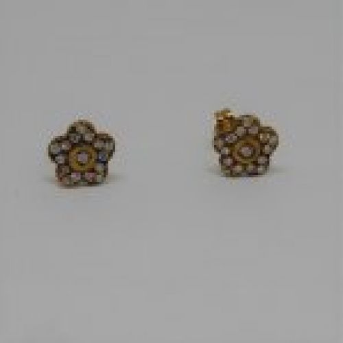 alt=\"pendientes para niña o mujer de oro de ley  18 K. con circonitas\"