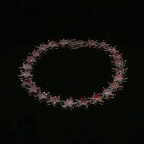 Pulsera de plata de ley, 925 Mils. y rubies