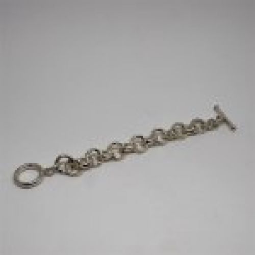alt="Pulsera eslabones redondos de plata de ley