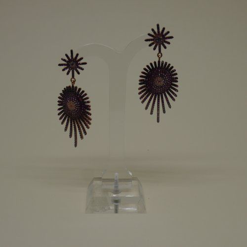 Pendientes de Plata de ley cobriza 925 Mils. largos con circonitas de colores