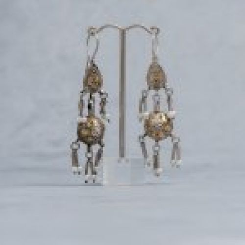 alt="Pendientes Afganos largos de Plata de ley 925 Mils