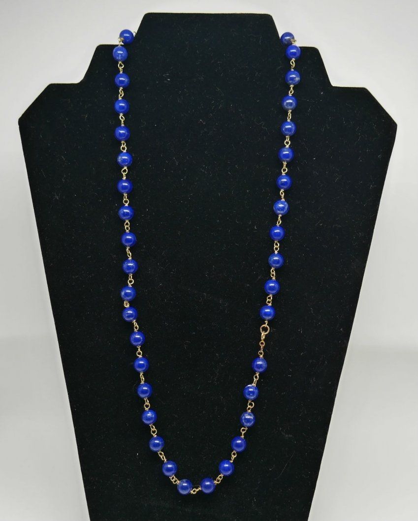 alt=\"Collar de Oro de ley 18 K. y Lapislazuli\"