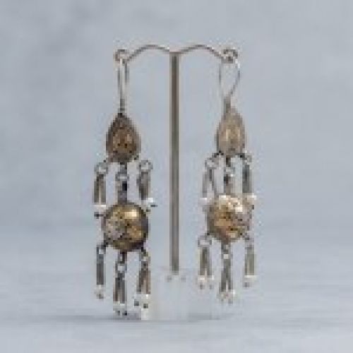 alt="Pendientes Afganos largos de Plata de ley 925 Mils