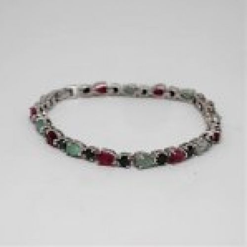 alt="pulsera de plata de ley rodinada 925 Mils