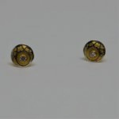 alt=\"pendientes para niña o mujer de oro de ley  18 K. con circonitas redondos\"