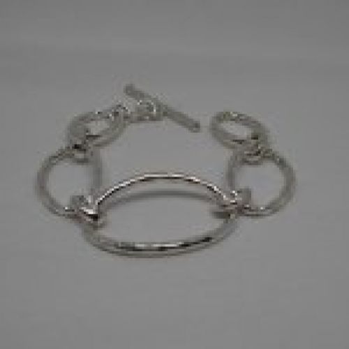 Pulsera eslabones grandes de plata de ley 925 Mils.