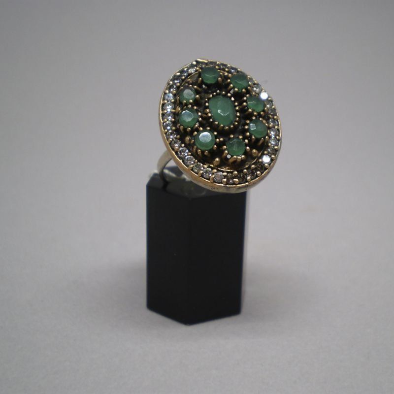 Sortija de plata y plata dorada de ley 925 Mils. con  circonitas