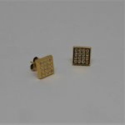 alt="pendientes de oro de ley 18 K