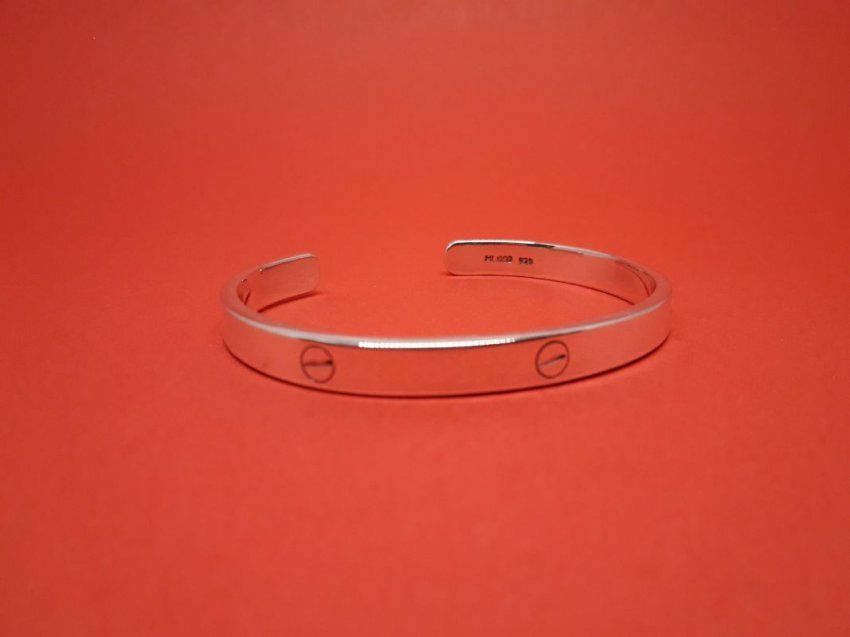Pulsera brazalete de plata de ley, 925 Mils.