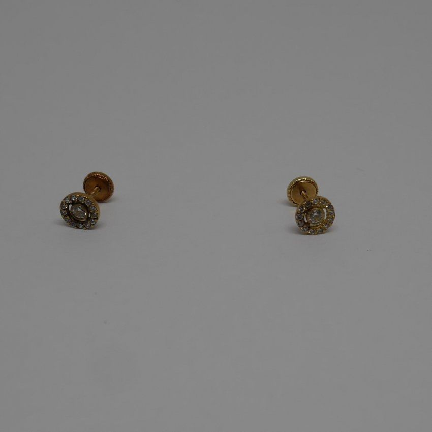 alt=\"pendientes niña de oro de ley 18 K. con circonitas\"